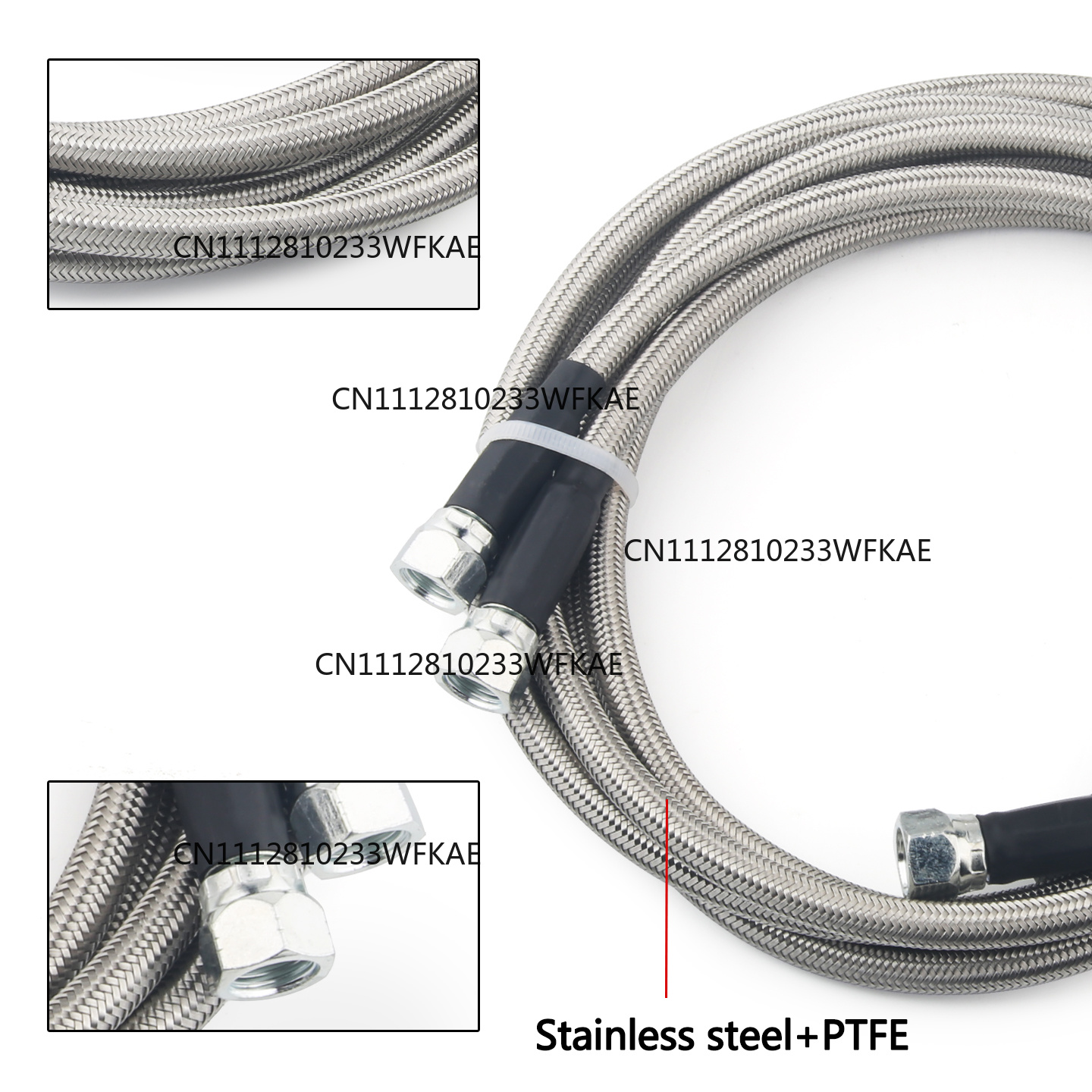 Braided Line - 6AN 70 Inch Stainless Steel Braided