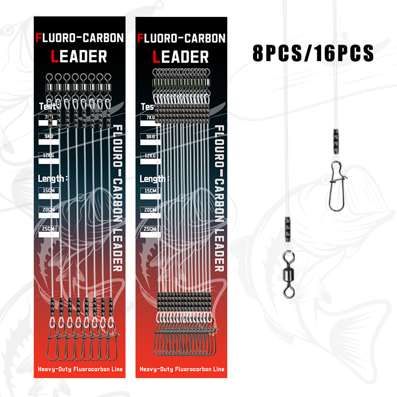 8/16pcs Fluorocarbon Wire Lead - đánh giá và giá Fluorocarbon Line